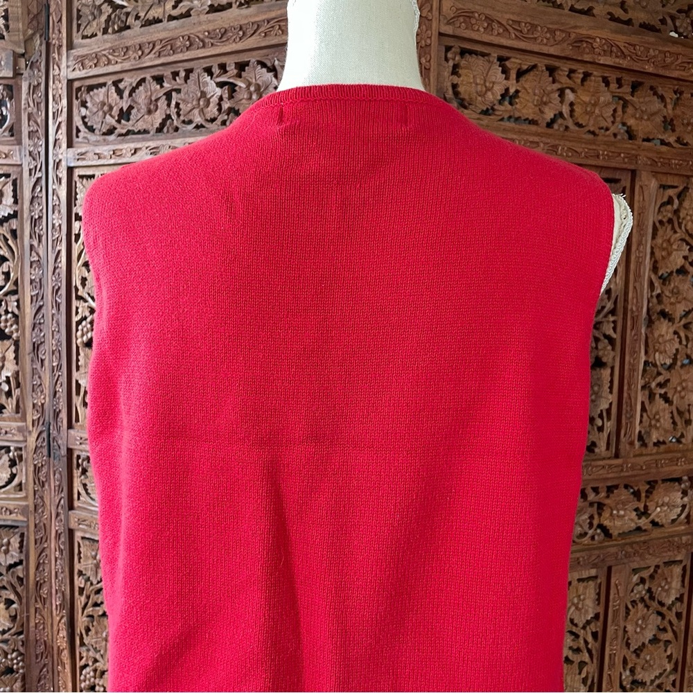 Vintage Red Sleeveless American Flag Patriotic Knit Top - Picture 8 of 9